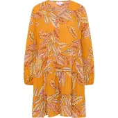 IZIA Jurk beige / donkerbruin / oranje / rosé