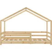 En.casa Kinderbed Knätten met uitvalbeveiliging 70x140 cm houtkleurig