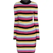Mymo Gebreide jurk 'Biany' mintgroen / donkerlila / pink / zwart