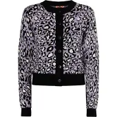 MyMo ROCKS Gebreid vest 'Blonda' lila / zwart / wit