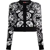 MyMo ROCKS Gebreid vest 'Ucy' zwart / wit