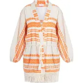 IZIA Kimono oranje / natuurwit