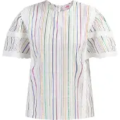 Mymo Blouse navy / honing / grasgroen / roodviolet / wit