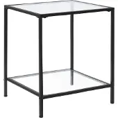 En.casa Bijzettafel Norrtälje met plank glas 55x45x45 cm zwart