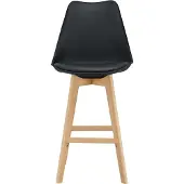 En.casa Barkruk set van 2 kunstleer en beuken 105x48x58 cm zwart