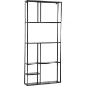 En.casa Wandplank Jämijärvi staal 180x80x18 cm zwart
