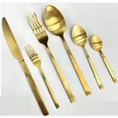 Almina Mia Bestekset – 36-delig – 6 Personen – Edelstaal – Geborsteld Goud