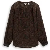 Tom Tailor Blouse donkerbruin / zwart