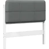 vidaXL Gestoffeerd hoofdbord met hoofdeinde Wit en Lichtgrijs 100 cm