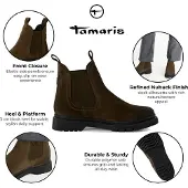 Tamaris Chelsea boots donkergroen