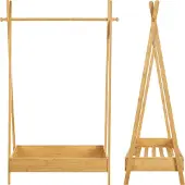 En.casa Kledingrek Sola 126x73x42 cm bamboe houtkleurig