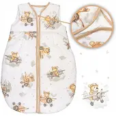 ANKRAS Baby Slaapzak 68-74cm - Zachte Katoen, Jaarrond, Beertje Vliegtuig