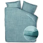 Zohome Zo Home Dekbedovertrek Katoen Lino Linnen Look - emerald green 260x200/220cm