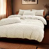 Zydante Teddy dekbedovertrek Jaquard - Whisper White - 240x220