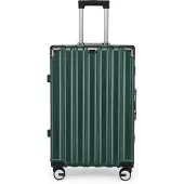 Infinity Leather Hardshell Groene Kofferset Robuuste 8 Wiel Bagage Cabine Koffer Tas