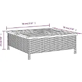 vidaXL Parasolvoetbedekking 70x70x25 cm poly rattan acaciahout zwart