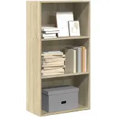 vidaXL Boekenkast 60x30x114 cm bewerkt hout sonoma eikenkleurig