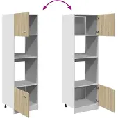 vidaXL Magnetronkast Lyon 60x57x207 cm bewerkt hout sonoma eikenkleurig