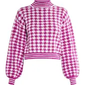 Faina Trui fuchsia / wit