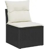 vidaXL Tuinbank Set 10 st 7-Aantal zitplaatsen Zwart en Crème