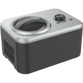 Guzzanti GZ 152A, ijsmachine met compressor, 1,5 liter, 1 kom, zwart, roestvrij staal, LED-verlichting, roestvrij staal