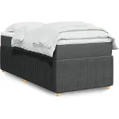 vidaXL Boxspring met matras stof donkergrijs 90x200 cm