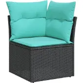 vidaXL 7-delige Loungeset met kussens poly rattan zwart