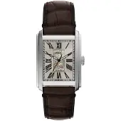 Fossil Analoog horloge 'CARRAWAY' taupe / donkerbruin / zwart / zilver