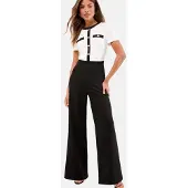 Lipsy Jumpsuit zwart / wit