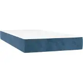 vidaXL Pocketveringmatras medium 90x220x20 cm fluweel donkerblauw
