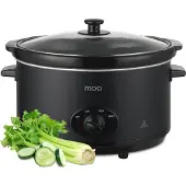 Moa Slowcooker - 6,5 liter - Keramische Binnenpan - Zwart - SC65B