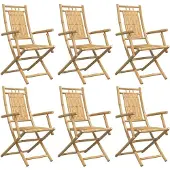 vidaXL Tuinstoelen 6 st inklapbaar 53x66x99 bamboe