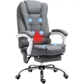Vinsetto bureaustoel met massagefunctie, ergonomische computerstoel met verstelbare rugleuning