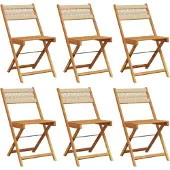 vidaXL Tuinstoelen 6 st inklapbaar massief acaciahout beige
