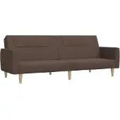 vidaXL Slaapbank 2-zits stof taupe