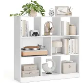 Vasagle Houten plank met open vakken, Wit