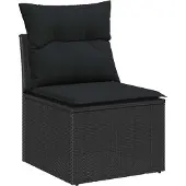 vidaXL Bankstel 4 st 4-Aantal zitplaatsen Zwart poly rattan