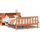 vidaXL Bed met boekenkast zonder matras hout wasbruin 150x200 cm