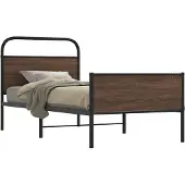 vidaXL Bedframe zonder matras bewerkt hout bruin eikenkleur 140x200 cm