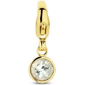 The Jewelry Collection 14K geelgoud slotbedel met geboortesteen aquamarijn maart 4028181