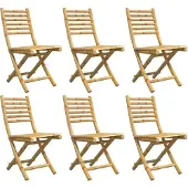 vidaXL Tuinstoelen 6 st inklapbaar 43x54x88 bamboe