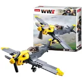Sluban Army WWII - Jachtvliegtuig Bommenwerper Messerschmitt Bf109 Constructiespeelgoed – 338 bouwstenen – M38‑B0692 – vanaf 8 jaar