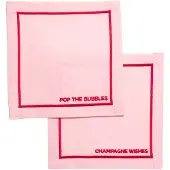 Vondels cocktail servet pop the bubbles pink (set van 2)