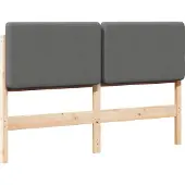 vidaXL Gestoffeerd hoofdbord met hoofdeinde Bruin en Lichtgrijs 135 cm