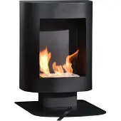 HOMCOM Ethanol Haard - Staal - 46,5x53x65cm - Zwart