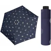 Doppler Fiber Havanna paraplu: lichtgewicht, compact, marineblauw met stippen