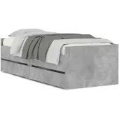 vidaXL Bedframe met lades betongrijs 90x200 cm
