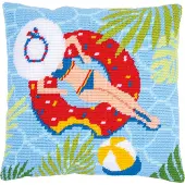 Vervaco Tapiz Bordado Kussen "Piscina 2", ontwerp van Conde, 40x40 cm