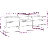 vidaXL Tv-meubel 150x30x44,5 cm bewerkt hout betongrijs