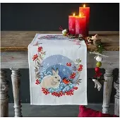 Vervaco - Perlaida loper kit - Kerst - Sneeuwhaas en goudvink - PN-0196730 - Borduren - Borduurpakket - Borduurpakket volwassenen - Borduurpakket kind